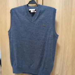 LACOSTE Vネック ニットベスト グレー