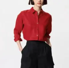 ユニクロ　プレミアムリネンシャツ　レッド　3XL