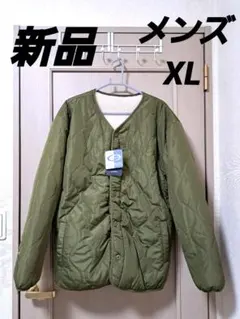 1/12まで【新品】キルティングボアジャケット リバーシブル カーキ メンズXL