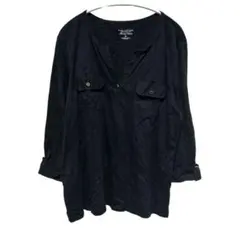 Pima Cotton Vネックシャツ 2X ダークネイビー　大きいサイズ