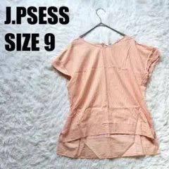 J.PRESS オレンジ×白 ストライプ ブラウス Tシャツ 9号 M【161】