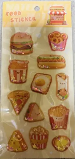 3Dウォーターカラフル食べ物ステッカー 12枚入り