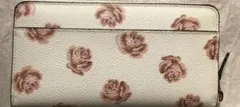 COACH 花柄 長財布 ホワイト