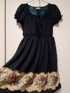 axes femme♡アクシーズファム 半袖ワンピ 薔薇 ローズＭ