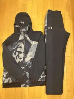 UNDERARMOUR中綿ジャージ上下セットLメンズ迷彩NAVY定価27500円