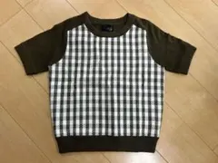 新品⭐︎ヤマダヤ⭐︎Grand Tableチェック柄ニット半袖トップスのサムネイル
