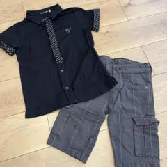 Bebe good 黒いポロシャツとカーゴパンツセット