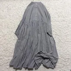BEARDSLEY ビアズリー 先染めギャザーワンピース ストライプ サイズ0