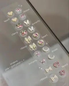 【 即購入◎ 】耳ツボジュエリー / キラキラゴールド・ピンク20粒