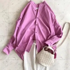 新品タグ付き✨イエナ　ショートクロップシャツ　ピンク　ショート丈　５分袖　未使用 新品タグ付き✨イエナ ショートクロップシャツ ピンク ショート丈 5分