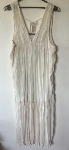 Kastane／ワッシャーシフォン無地ワンピース