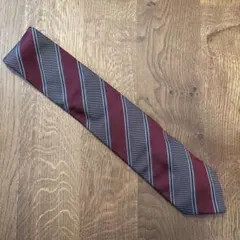 PRADA ホリデー&ブラウン レジメンタルタイ ボルドー 8.5cm