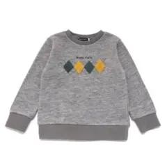 Bebe トレーナー カットニットアーガイル刺しゅうプルオーバー