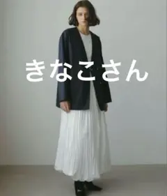 ETRETOKYO ノーカラータイプライタージャケット　ネイビー　Sのサムネイル