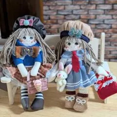 ハンドメイドチャーム☆キーホルダー☆カントリードール☆ペア☆セット