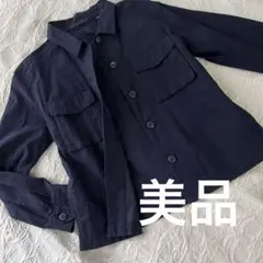 美品　ユニクロミリタリーシャツジャケット　ネイビー　レディースMサイズ