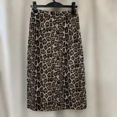 ヒョウ柄 タイトスカート ひざ丈
