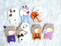 ♥11枚ハロウィンくまさん折り紙メダルハンドメイド壁面飾り♥