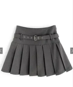 ベルトインパン裏地付きプリーツミニスカート[ai62] GRL