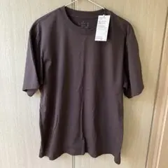 紳士天竺編みクルーネック半袖Tシャツ／無印良品／ブラウン／L