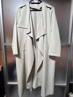 ノーカラー　トレンチコート　ベージュ