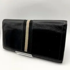良品 バリー☆メンズ 2つ折りロングウォレット 長財布 カーフレザー 本革 黒のサムネイル