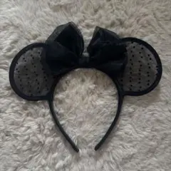 ディズニー カチューシャ レース 黒