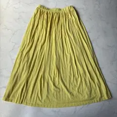 AMERICAN HOLIC プリーツロングスカート レーヨン イエロー Fのサムネイル