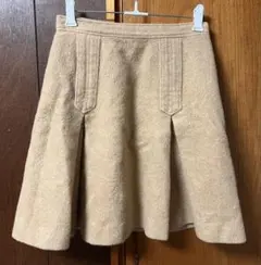 【新品未使用】JUSGLITTYベージュ フレアスカート 日本製秋冬