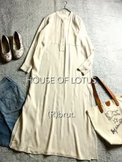 HOUSE OF LOTUS】スキッパーロングシャツワンピース アイボリー - メルカリ