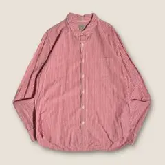 【ビッグサイズ】10s J.CREW 赤系白ストライプ BD長袖シャツ XL