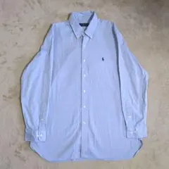 ラルフローレン 美品 水色 ボタンダウンシャツ 長袖 ライトブルー