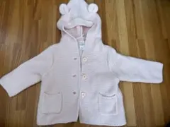 GAP フード付きニットアウター 3-6ヶ月 ピンク