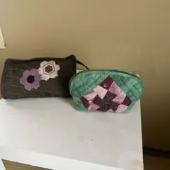 パッチワーク　ポーチ　2点セット