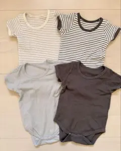 ベビー肌着4枚セット（ストライプ・無地）