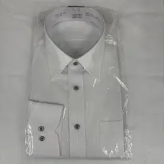 【未着用】メンズL(41-82)ホワイト長袖ノンアイロンワイシャツ