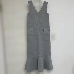 H&M グレー Vネック ノースリーブ ワンピース