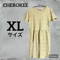CHEROKEE イエローフラワープリントワンピース XL