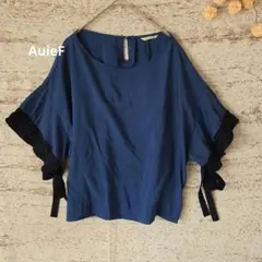nuts様◆AuieF 半袖トップス ブルー リボンデザイン【M】良品のサムネイル
