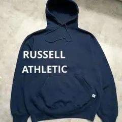 RUSSELL ATHLETIC 無地パーカー フーディーネイビー L