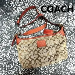 COACH コーチ　ショルダーバッグ ベージュ/ブラウン/オレンジ
