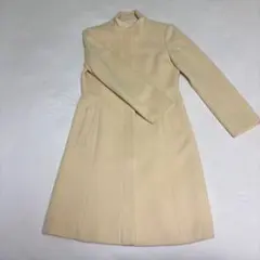 KUMIKYOKU クリーム色 ハイネック ロングコート