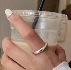 シンプル シルバー バンドリング サイズフリー