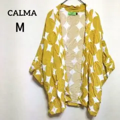 CALMA【М】 幾何学模様 シャツ 羽織り からし色/マスタード 海外古着