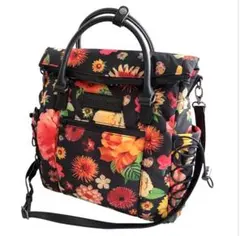 Desigual 花柄 3WAY リュック ショルダーバッグ 総柄 ブラックのサムネイル