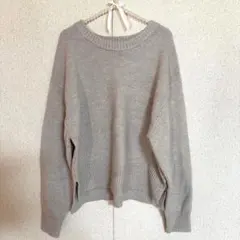 【ほぼ新品・美品】グローバルワーク　ふわふわハグミーニット　グレージュ