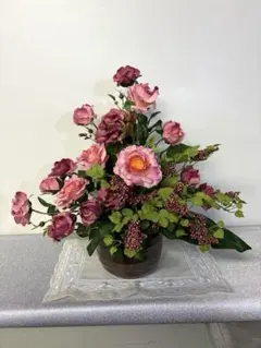 ハンドメイドパンフラワー パンアートアレンジメントあざみと