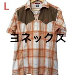 美品　ヨネックス ポロシャツ　チェック柄　L ゴルフウェア　ゴルフシャツ