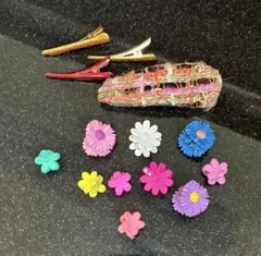 カラフル花型ヘアクリップなど14個セット