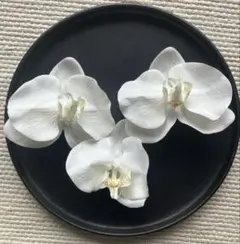 胡蝶蘭 髪飾り ヘッドドレス 白 ホワイト 前撮り 和装 成人式 結婚式